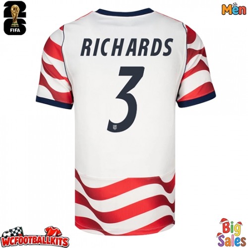 United States Chris Richards #3 Replica Home Stadium Shirt World Cup 2026 Short Sleeve